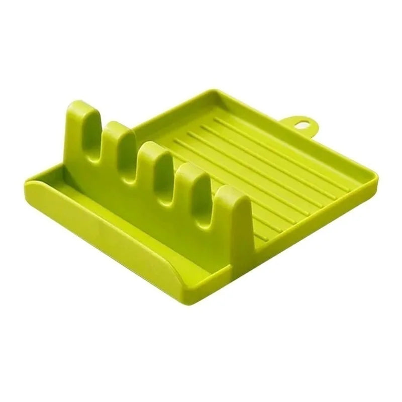 Kitchen Spoon Holder Spatula Rack Organizer Pot Lid Stand Kitchen Accessories Gadgets Tools Home Camping Picnic Non-slip Pad