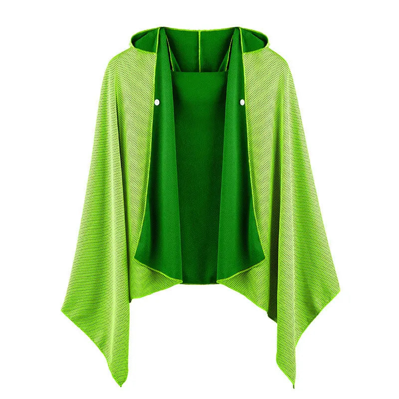 60*140cm Ice Cool Towel Beach Poncho Cover Up Quick Dry Super Absorbent Oversized Hoody Towel Wrap For Swimming Beach Pool Party