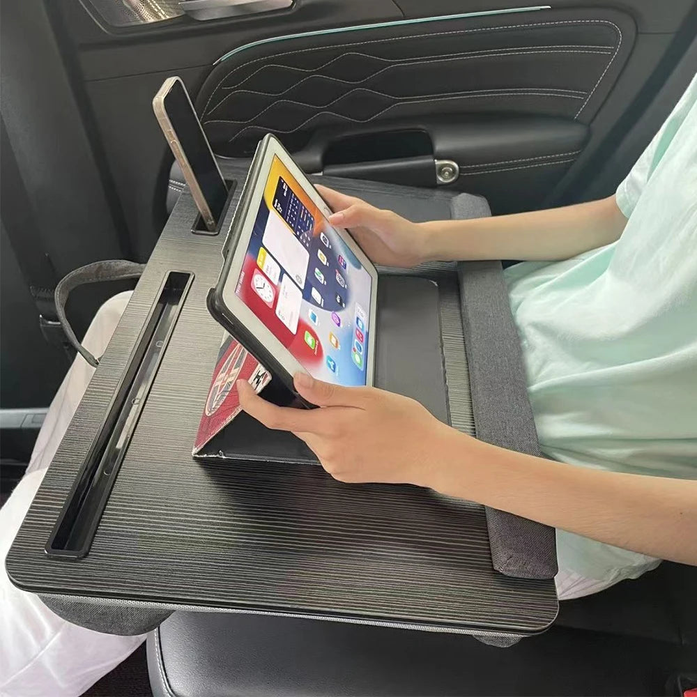 Portable Laptop Desk Multi-purpose Wooden Computer Studying Table With Handle Mouse Pad & Phone Holder For Home Office Travel