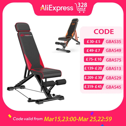 Adjustable Weight Bench with Resistance Bands Folding Weight Bench for Full Body Workout Home Quick Folding Versatile