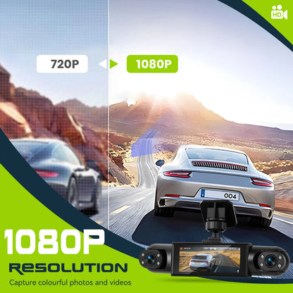 Podofo 3.16 Inch Car Dash Cam 1080P & 3*480P Car Recording Camera Car DVR For Car Revesing Front Left Right Rear View Camera