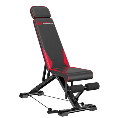 Adjustable Weight Bench with Resistance Bands Folding Weight Bench for Full Body Workout Home Quick Folding Versatile