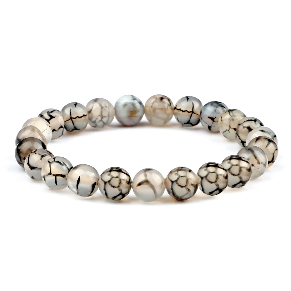 Men Energy Beaded Bracelet 8mm Natural Tiger Eye Stone Lava Rock Agates Stretch Bracelets Bangle Women Yoga Healing Jewelry Gift