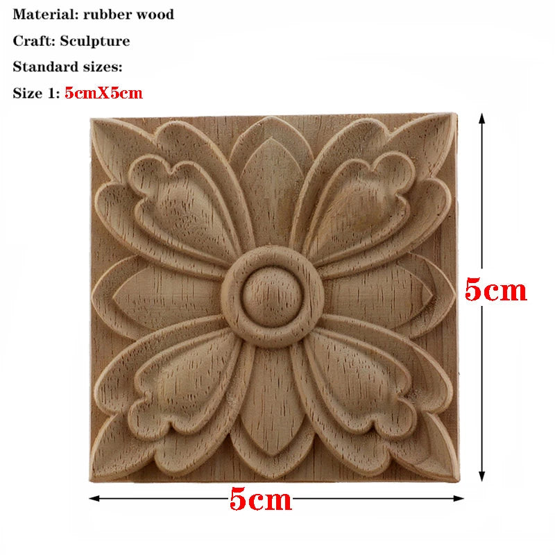 RUNBAZEF European Carved Unpainted Retro Mouldings Wood Applique Wood Decal Long Oval Rubber Home Furniture Walls Hot Sale NEW