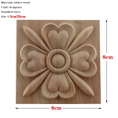 RUNBAZEF European Carved Unpainted Retro Mouldings Wood Applique Wood Decal Long Oval Rubber Home Furniture Walls Hot Sale NEW
