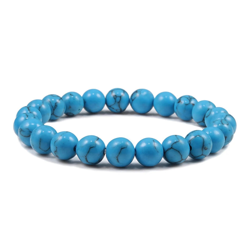 Men Energy Beaded Bracelet 8mm Natural Tiger Eye Stone Lava Rock Agates Stretch Bracelets Bangle Women Yoga Healing Jewelry Gift