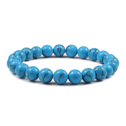 Men Energy Beaded Bracelet 8mm Natural Tiger Eye Stone Lava Rock Agates Stretch Bracelets Bangle Women Yoga Healing Jewelry Gift