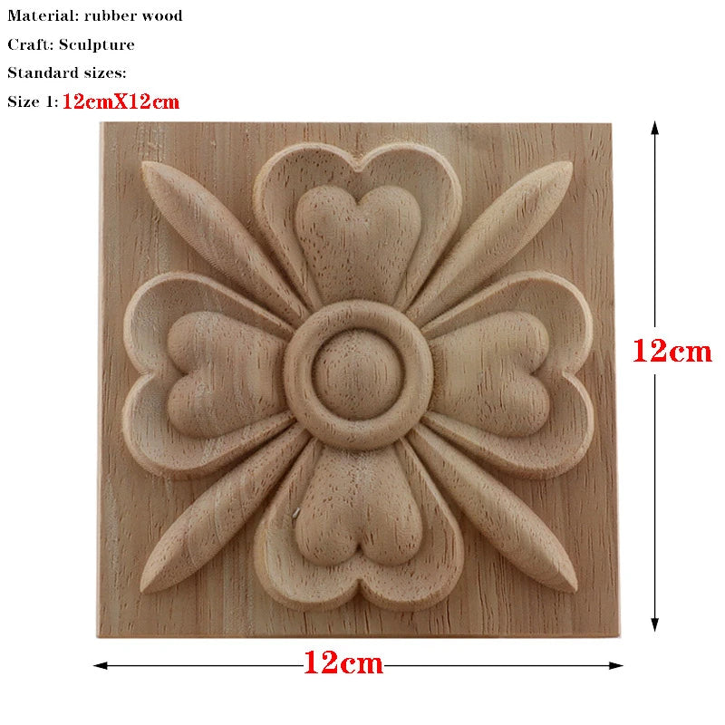 RUNBAZEF European Carved Unpainted Retro Mouldings Wood Applique Wood Decal Long Oval Rubber Home Furniture Walls Hot Sale NEW