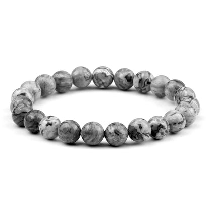 Men Energy Beaded Bracelet 8mm Natural Tiger Eye Stone Lava Rock Agates Stretch Bracelets Bangle Women Yoga Healing Jewelry Gift