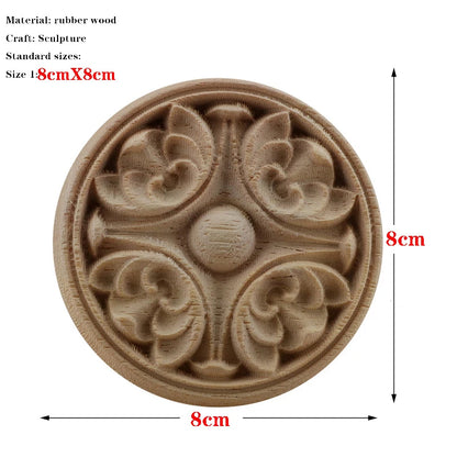 RUNBAZEF European Carved Unpainted Retro Mouldings Wood Applique Wood Decal Long Oval Rubber Home Furniture Walls Hot Sale NEW