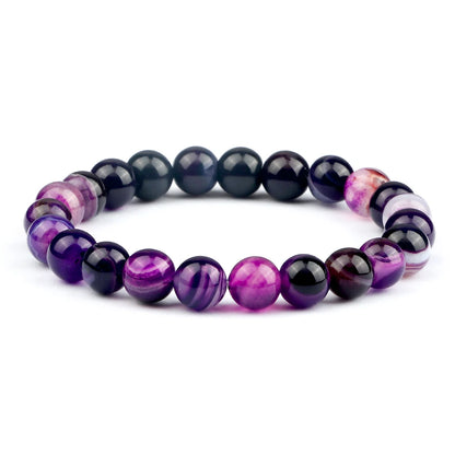 Men Energy Beaded Bracelet 8mm Natural Tiger Eye Stone Lava Rock Agates Stretch Bracelets Bangle Women Yoga Healing Jewelry Gift