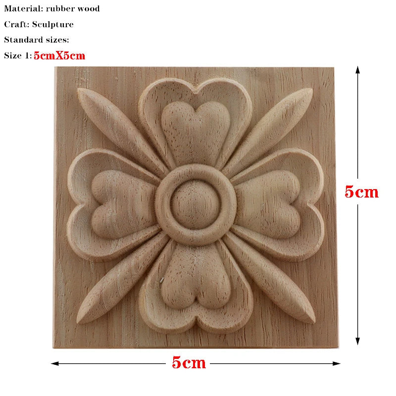 RUNBAZEF European Carved Unpainted Retro Mouldings Wood Applique Wood Decal Long Oval Rubber Home Furniture Walls Hot Sale NEW