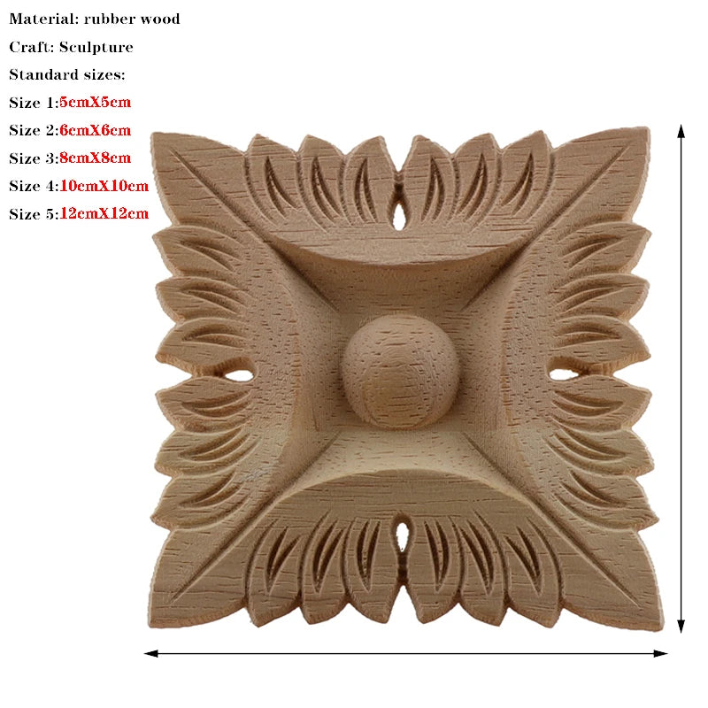 RUNBAZEF European Carved Unpainted Retro Mouldings Wood Applique Wood Decal Long Oval Rubber Home Furniture Walls Hot Sale NEW