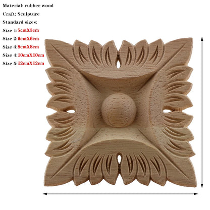 RUNBAZEF European Carved Unpainted Retro Mouldings Wood Applique Wood Decal Long Oval Rubber Home Furniture Walls Hot Sale NEW