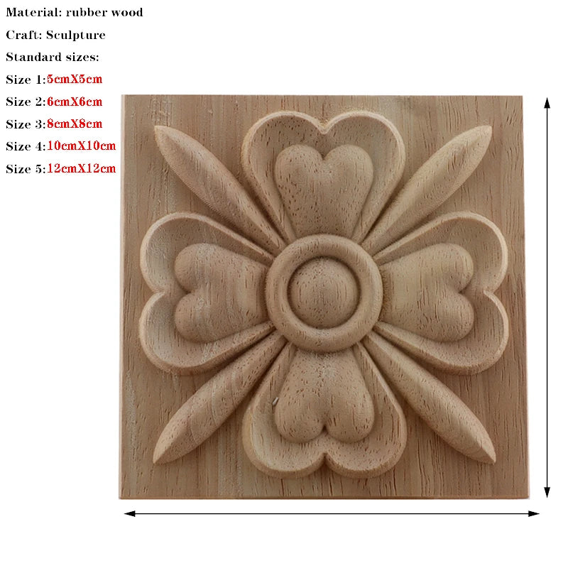 RUNBAZEF European Carved Unpainted Retro Mouldings Wood Applique Wood Decal Long Oval Rubber Home Furniture Walls Hot Sale NEW