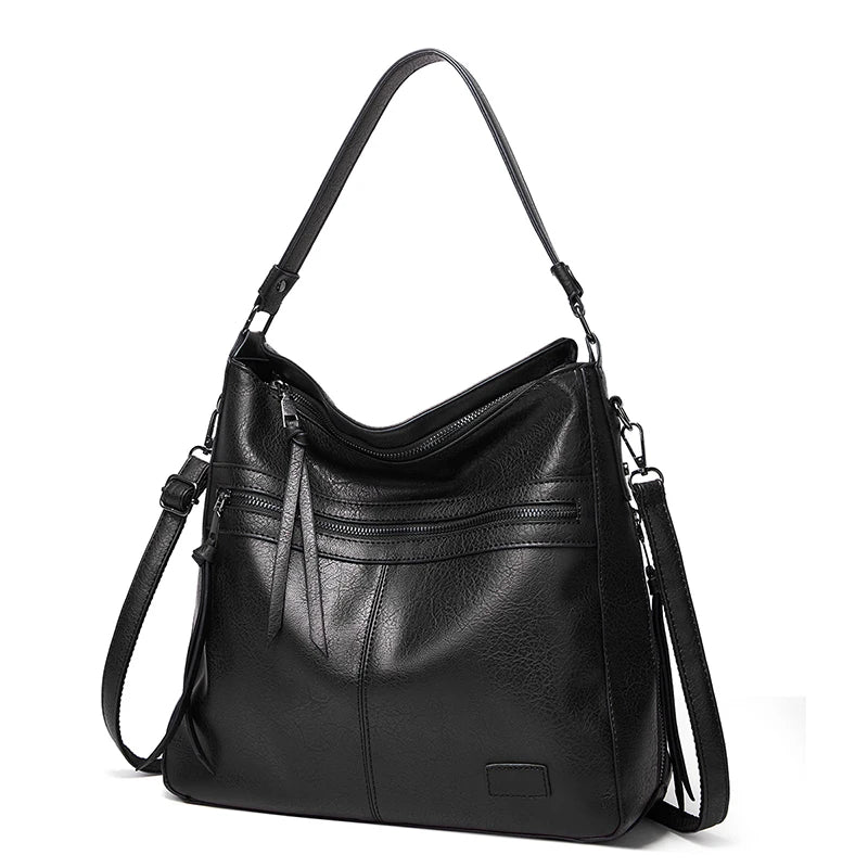 Winter Vintage PU Leather Handbag tassel Women Bag Hand Bag  Fashion Shoulder Bags for women 2024 Luxury Totes Bag bolso mujer