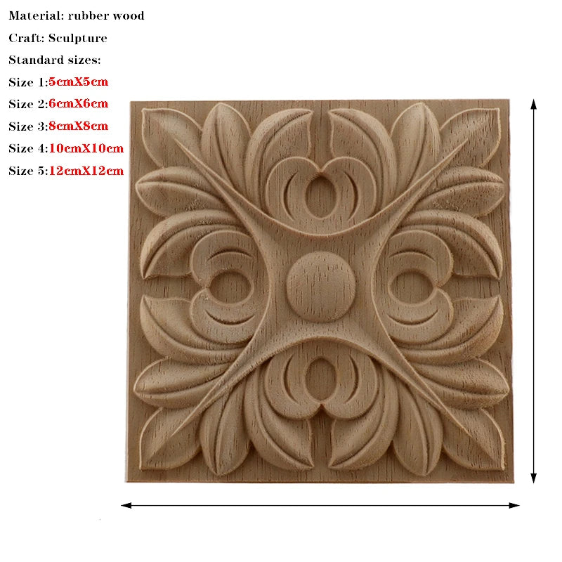 RUNBAZEF European Carved Unpainted Retro Mouldings Wood Applique Wood Decal Long Oval Rubber Home Furniture Walls Hot Sale NEW