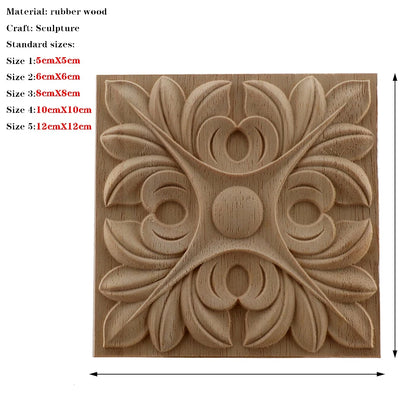 RUNBAZEF European Carved Unpainted Retro Mouldings Wood Applique Wood Decal Long Oval Rubber Home Furniture Walls Hot Sale NEW