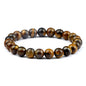 Men Energy Beaded Bracelet 8mm Natural Tiger Eye Stone Lava Rock Agates Stretch Bracelets Bangle Women Yoga Healing Jewelry Gift