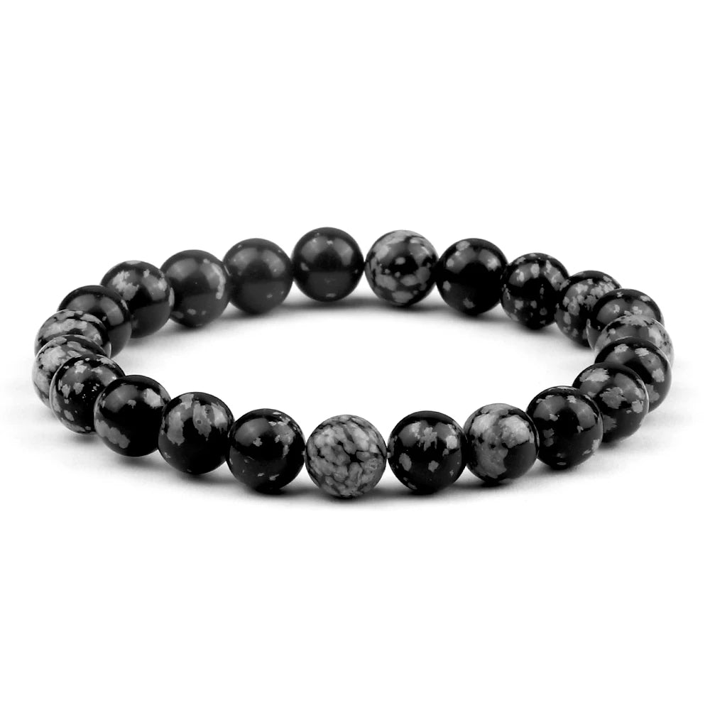 Men Energy Beaded Bracelet 8mm Natural Tiger Eye Stone Lava Rock Agates Stretch Bracelets Bangle Women Yoga Healing Jewelry Gift