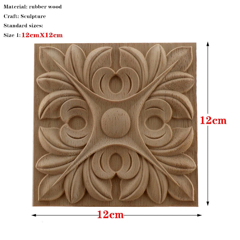RUNBAZEF European Carved Unpainted Retro Mouldings Wood Applique Wood Decal Long Oval Rubber Home Furniture Walls Hot Sale NEW