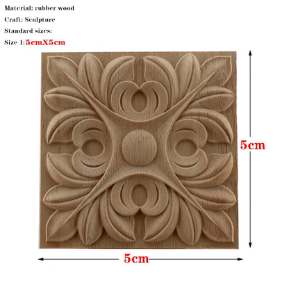 RUNBAZEF European Carved Unpainted Retro Mouldings Wood Applique Wood Decal Long Oval Rubber Home Furniture Walls Hot Sale NEW