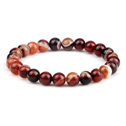 Men Energy Beaded Bracelet 8mm Natural Tiger Eye Stone Lava Rock Agates Stretch Bracelets Bangle Women Yoga Healing Jewelry Gift