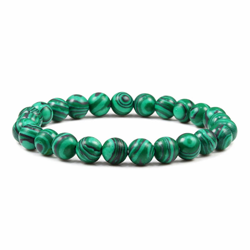 Men Energy Beaded Bracelet 8mm Natural Tiger Eye Stone Lava Rock Agates Stretch Bracelets Bangle Women Yoga Healing Jewelry Gift