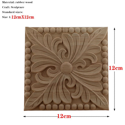 RUNBAZEF European Carved Unpainted Retro Mouldings Wood Applique Wood Decal Long Oval Rubber Home Furniture Walls Hot Sale NEW