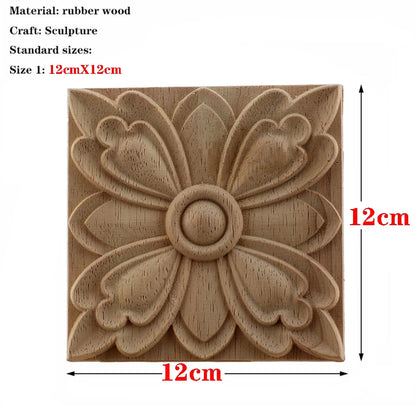 RUNBAZEF European Carved Unpainted Retro Mouldings Wood Applique Wood Decal Long Oval Rubber Home Furniture Walls Hot Sale NEW