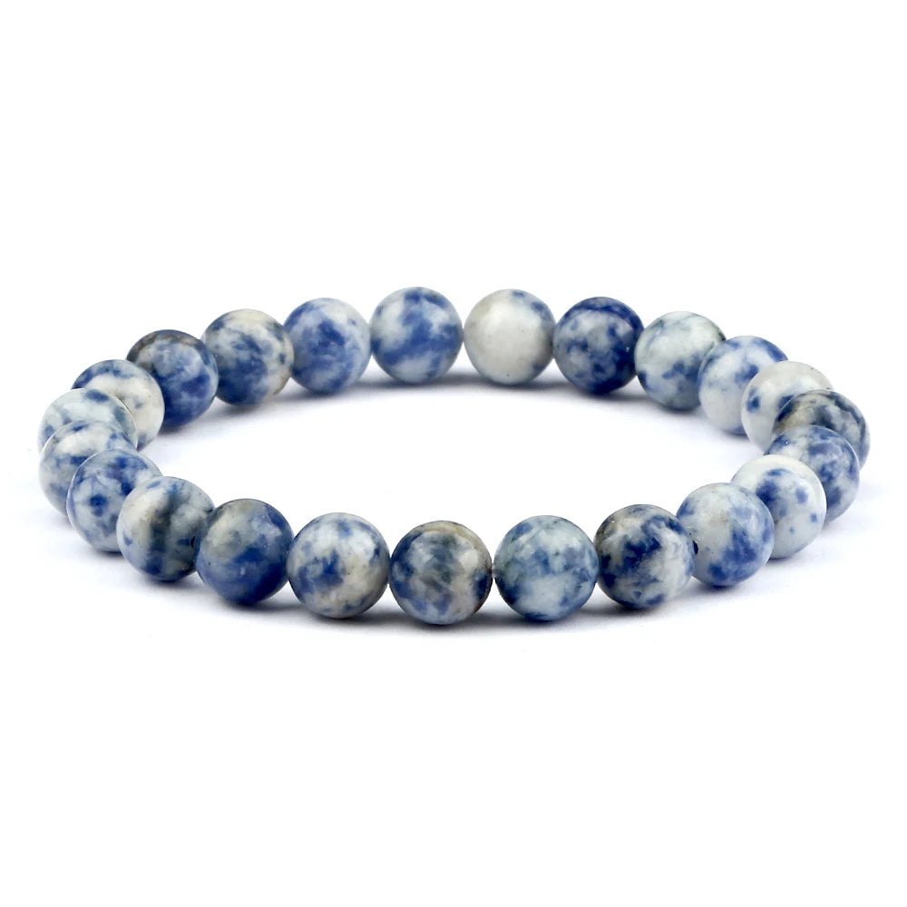 Men Energy Beaded Bracelet 8mm Natural Tiger Eye Stone Lava Rock Agates Stretch Bracelets Bangle Women Yoga Healing Jewelry Gift