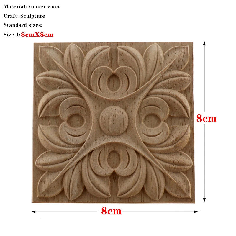 RUNBAZEF European Carved Unpainted Retro Mouldings Wood Applique Wood Decal Long Oval Rubber Home Furniture Walls Hot Sale NEW