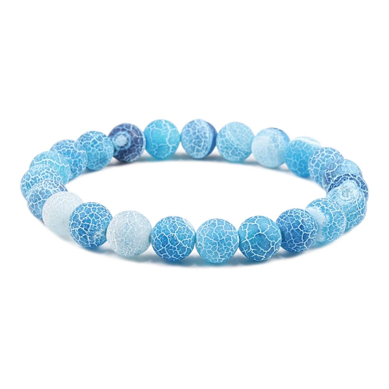 Men Energy Beaded Bracelet 8mm Natural Tiger Eye Stone Lava Rock Agates Stretch Bracelets Bangle Women Yoga Healing Jewelry Gift