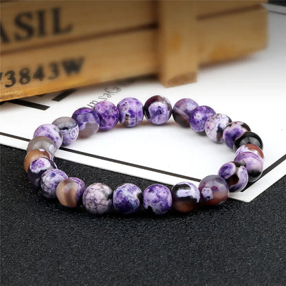 Men Energy Beaded Bracelet 8mm Natural Tiger Eye Stone Lava Rock Agates Stretch Bracelets Bangle Women Yoga Healing Jewelry Gift