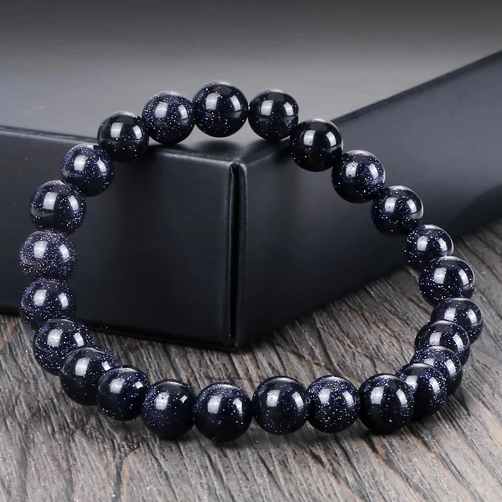 Men Energy Beaded Bracelet 8mm Natural Tiger Eye Stone Lava Rock Agates Stretch Bracelets Bangle Women Yoga Healing Jewelry Gift
