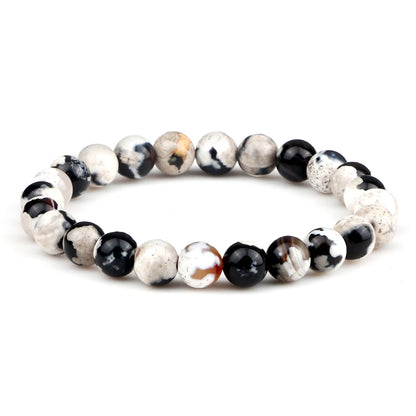 Men Energy Beaded Bracelet 8mm Natural Tiger Eye Stone Lava Rock Agates Stretch Bracelets Bangle Women Yoga Healing Jewelry Gift
