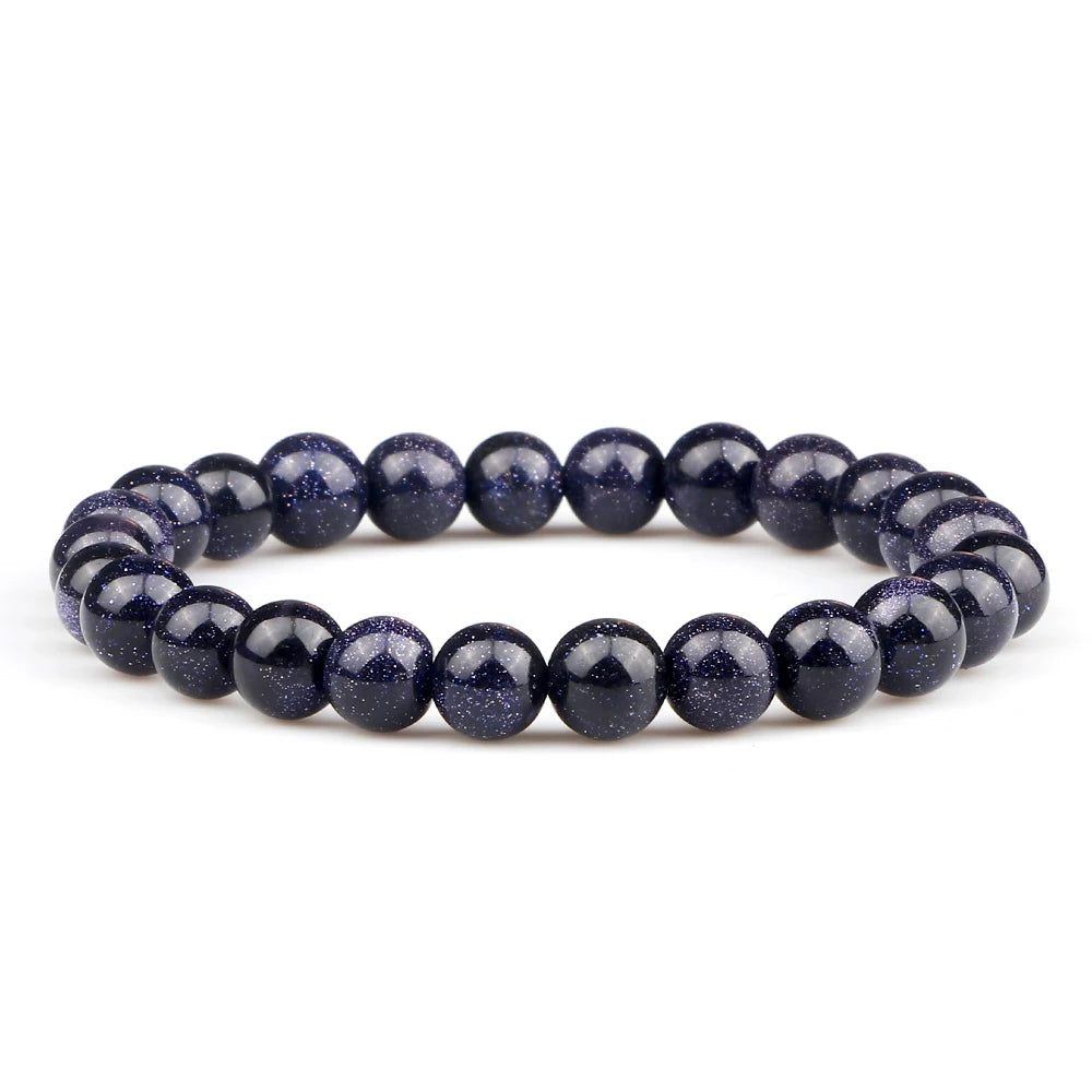 Men Energy Beaded Bracelet 8mm Natural Tiger Eye Stone Lava Rock Agates Stretch Bracelets Bangle Women Yoga Healing Jewelry Gift