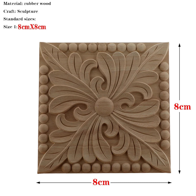RUNBAZEF European Carved Unpainted Retro Mouldings Wood Applique Wood Decal Long Oval Rubber Home Furniture Walls Hot Sale NEW