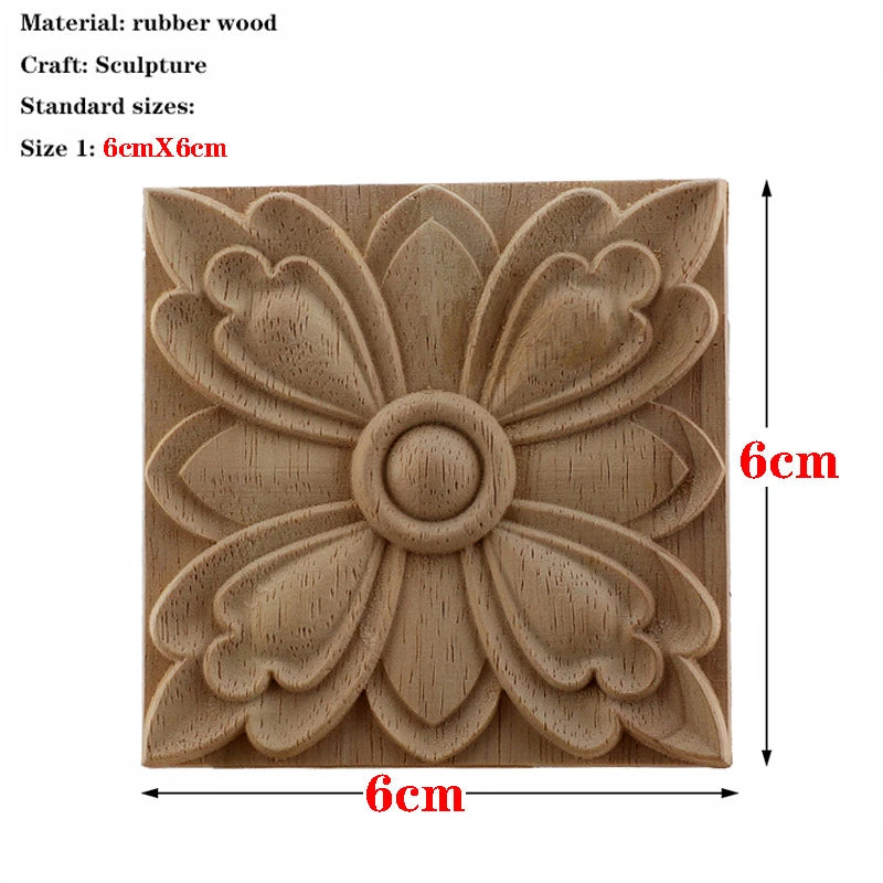 RUNBAZEF European Carved Unpainted Retro Mouldings Wood Applique Wood Decal Long Oval Rubber Home Furniture Walls Hot Sale NEW