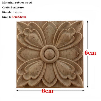 RUNBAZEF European Carved Unpainted Retro Mouldings Wood Applique Wood Decal Long Oval Rubber Home Furniture Walls Hot Sale NEW
