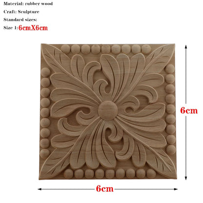RUNBAZEF European Carved Unpainted Retro Mouldings Wood Applique Wood Decal Long Oval Rubber Home Furniture Walls Hot Sale NEW