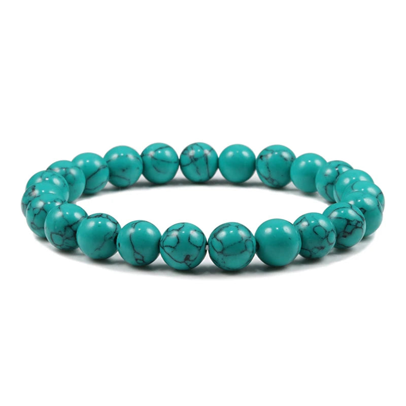 Men Energy Beaded Bracelet 8mm Natural Tiger Eye Stone Lava Rock Agates Stretch Bracelets Bangle Women Yoga Healing Jewelry Gift