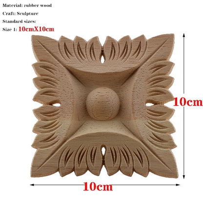 RUNBAZEF European Carved Unpainted Retro Mouldings Wood Applique Wood Decal Long Oval Rubber Home Furniture Walls Hot Sale NEW