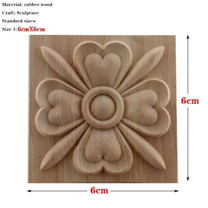 RUNBAZEF European Carved Unpainted Retro Mouldings Wood Applique Wood Decal Long Oval Rubber Home Furniture Walls Hot Sale NEW