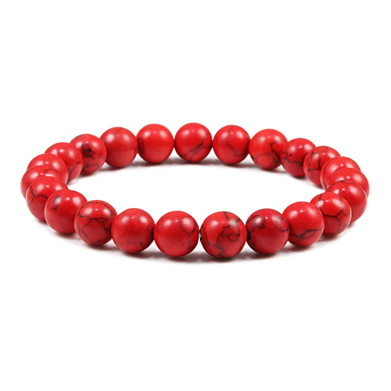 Men Energy Beaded Bracelet 8mm Natural Tiger Eye Stone Lava Rock Agates Stretch Bracelets Bangle Women Yoga Healing Jewelry Gift