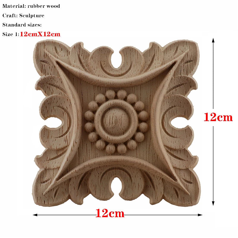 RUNBAZEF European Carved Unpainted Retro Mouldings Wood Applique Wood Decal Long Oval Rubber Home Furniture Walls Hot Sale NEW