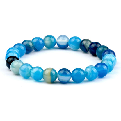 Men Energy Beaded Bracelet 8mm Natural Tiger Eye Stone Lava Rock Agates Stretch Bracelets Bangle Women Yoga Healing Jewelry Gift