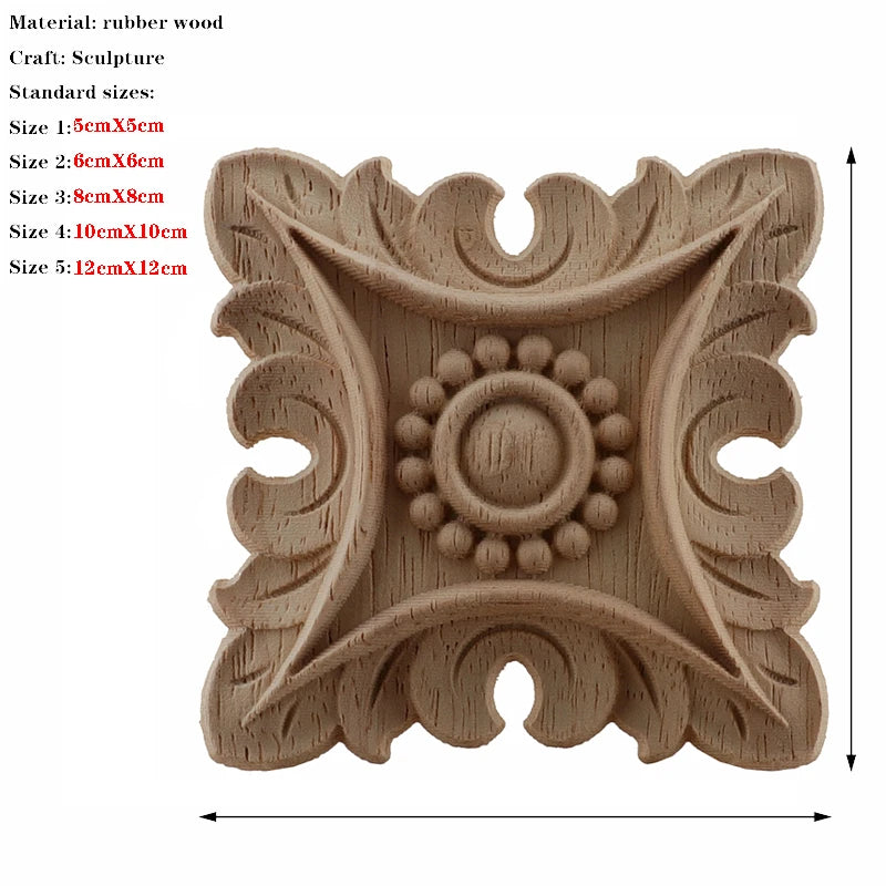 RUNBAZEF European Carved Unpainted Retro Mouldings Wood Applique Wood Decal Long Oval Rubber Home Furniture Walls Hot Sale NEW