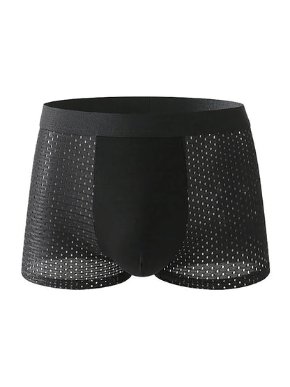 8-Pack Men's Ice Silk Mesh Boxers - Breathable Mesh, 8 Counts, Multi - Color
