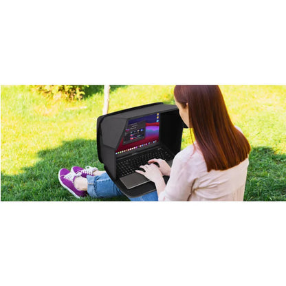 Foldable Laptop Sun Shade for 12-16 Inch, Outdoor Anti-glare Monitor Visor, Ultra-light Portable Sun Hood for Work Travel